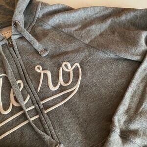 Aeropostale Spellout Gray Embroidered Logo Full Zip Hoodie Sweatshirt L